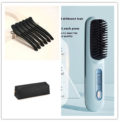 2-in-1 Hair Straightener Brush