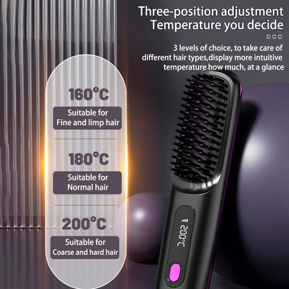 2-in-1 Hair Straightener Brush